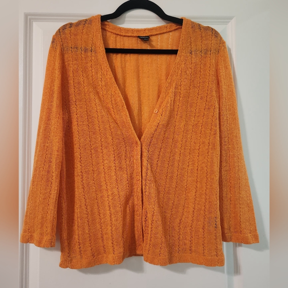 Orange Knit Cardigan